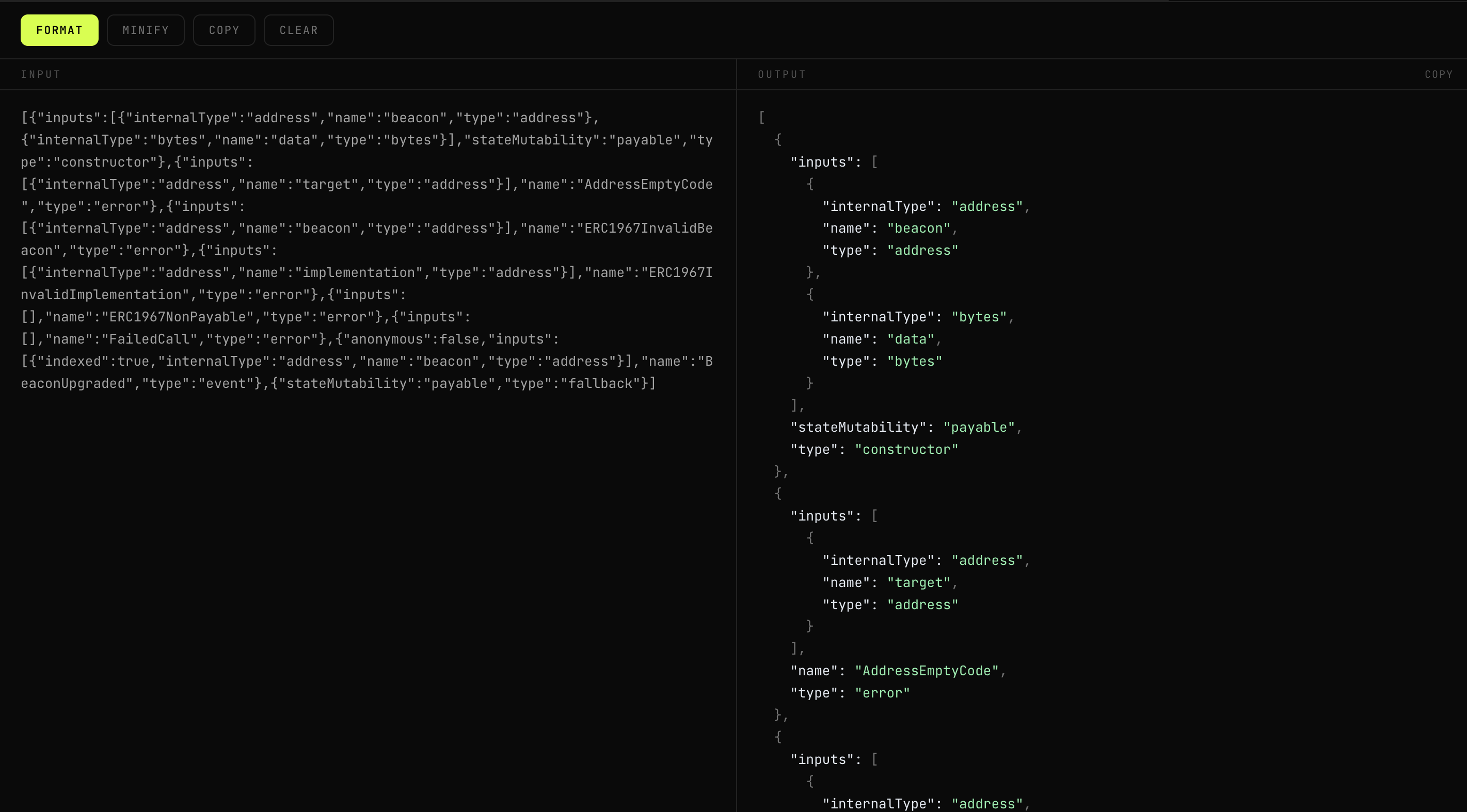 JSON Formatter